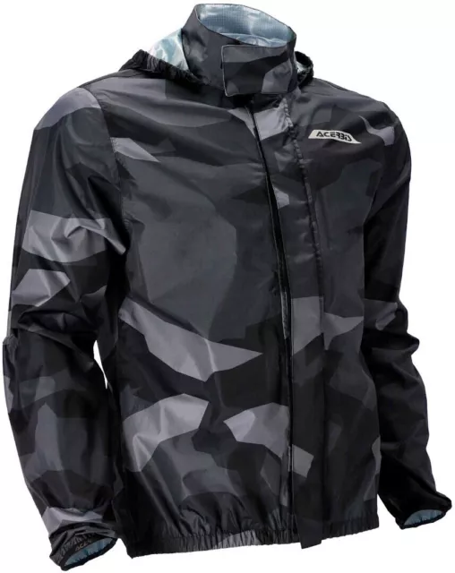 Acerbis X Dry Rain Jacket Camo Black Adult Waterproof Motocross Mx Enduro Mtb