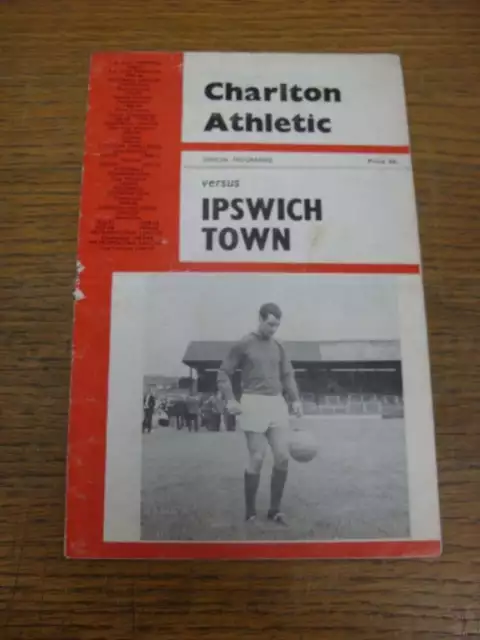 20/12/1966 Charlton Athletic v Ipswich Town  (folded, creased, marked)