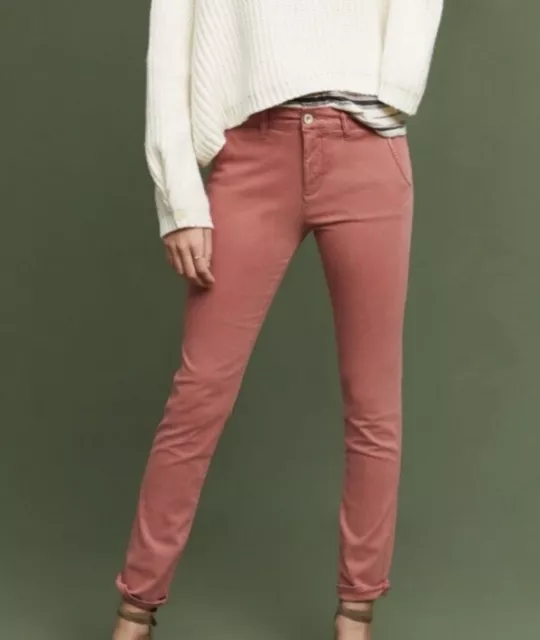 Anthropologie hei hei salmon colored skinny Chino Pants  size 29