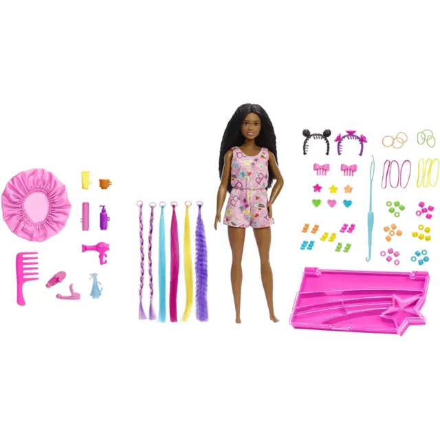 Barbie Life in the City Braid Style & Care Playset & Brooklyn Roberts Doll