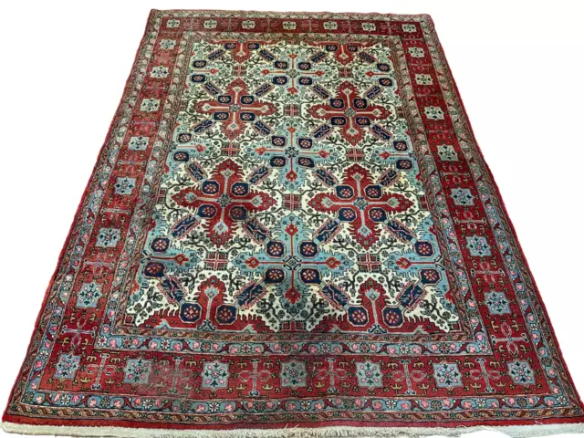 Prachtvoller Handgeknüpfter Perser Orientteppich Ghom 213x142cm - carpet rug