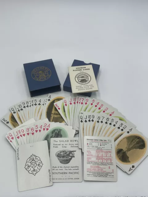 Southern Pacific Lines Railroad Playing Cards Blue Box 1948 1 Joker Book Unused