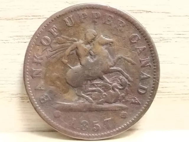 1857 One Penny Bank of Upper Canada Token 3