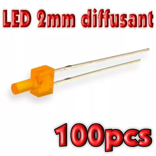 308/100# LED 2mm orange diffusant canon long 100 pcs