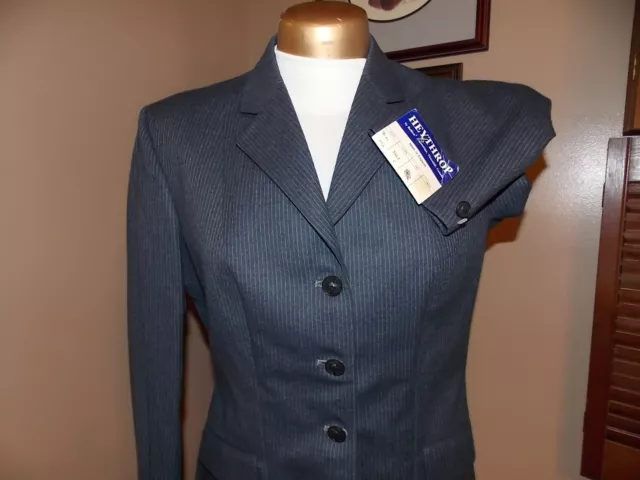 Heythrop Show Jacket Ladies Size 38R  Bluish Grey Stripe  New Tag .