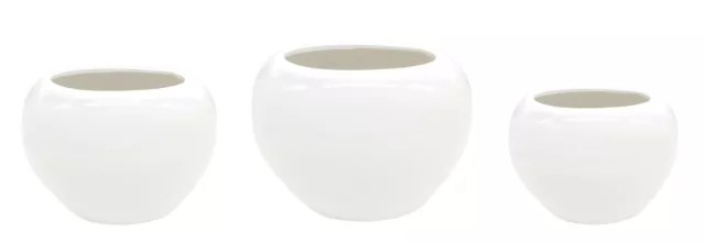 Design-Vase hochglanz weiß Pflanzgefäß Pflanzschale Übertopf Blumentopf Deko