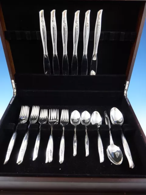 Sea Rose by Gorham Sterling Silver Flatware Set Service 30 Pieces Flowing Modern