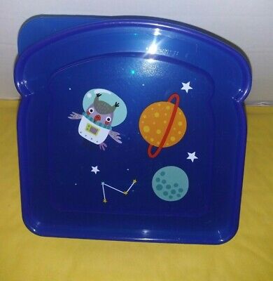 Blue Owl, Planets, and Stars Double Deep Sandwich Keeper 2 3/8 inches deep