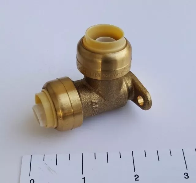 5 Pieces 1/2" Push Fit Elbow W. Drop Ear Fitting Lead Free Brass