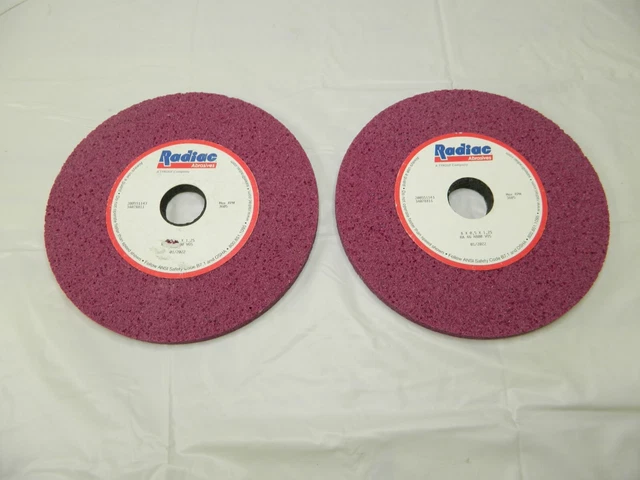RADIAC 8" D x 1-1/4" Hole x 1/2" T 46 Grit Surface Grinding Wheel Qty 2 34078811