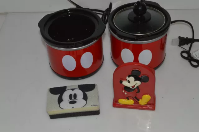 Disney Mickey Mouse .65 QT Mini Crock Slow Cooker Stoneware NIB 