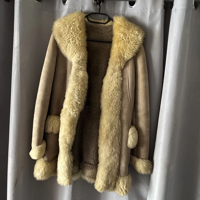 Manteau de fourrure de vison femelle doré à poils longs - 100% fourrure véritable-Haute Acorn