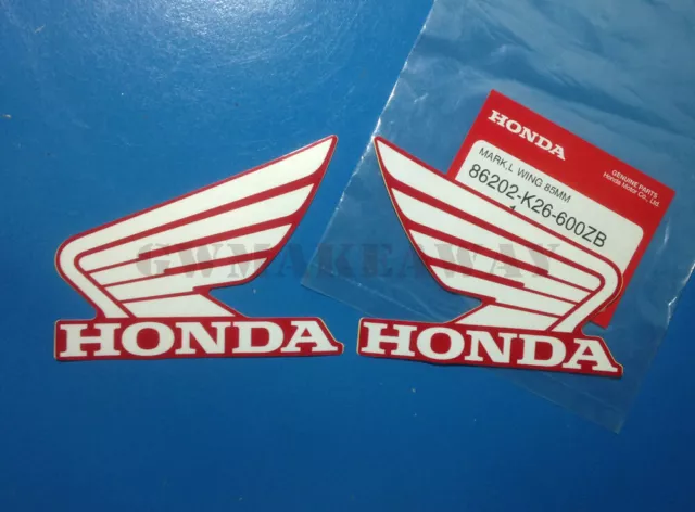 Honda wing Logo Vinyl Decal Car Truck Window Sticker Motorcycle 85MM White Red