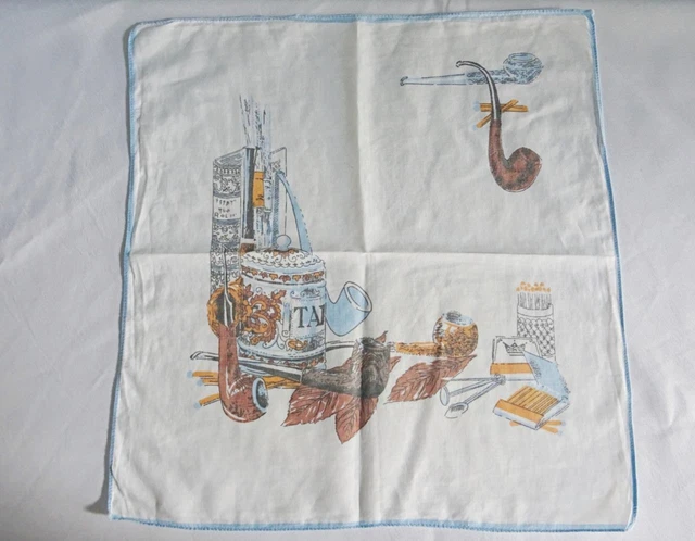 Fazzoletto Tabacciana Vintage Gentlemans Hanky anni '60 Novità Stampato