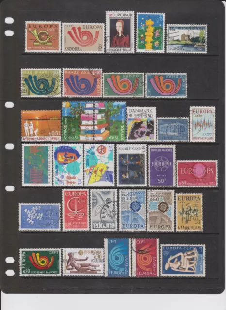 200+ Thematic Postage Stamps & 3 Covers on Europa CEPT all Different, nice used.