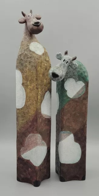 Artforum Farmyard Fun Gertrude Large  Winnifred Small Cow Tall 34cm 26cm VGC