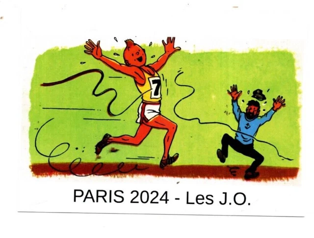 CARTE POSTALE TINTIN. Jeux Olympiques Paris 2024. Athlétisme. Tirage