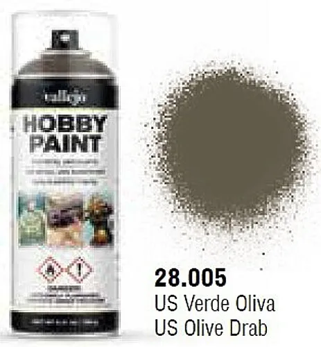 VALLEJO US OLIVE Drab WWII AFV Paint 400ml Spray - Hobby and Model ...