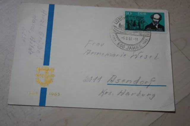 Lot 182 DDR Brief Stempel Sondermarken EF Heimatphilatelie 600 Jahre Lübthen