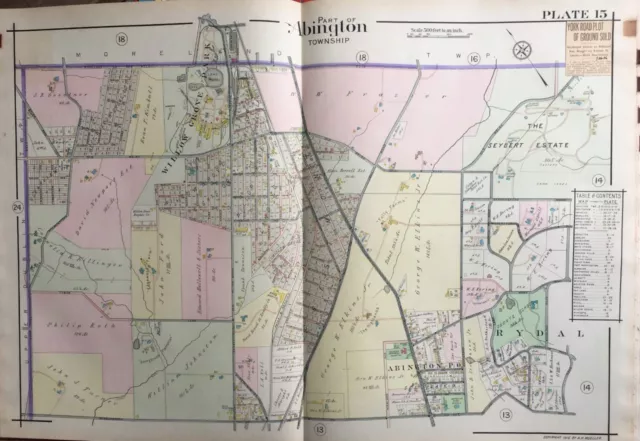 1916 Montgomery County, North Pennsylvania Abington, Willow Grove Atlas Map