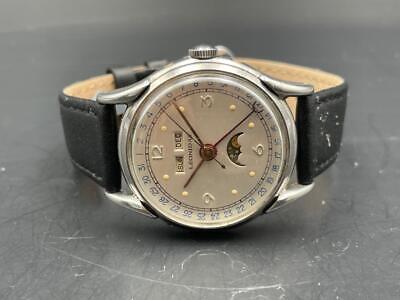 Vintage SS Leonidas Triple Date Moon Phase Watch.