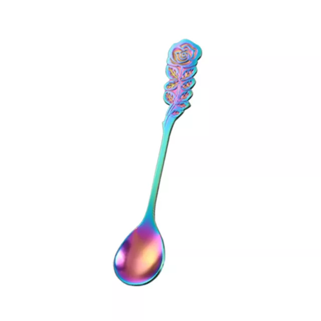 Teaspoon Rose Shape Dessert Stirring Teaspoon Tableware Bar