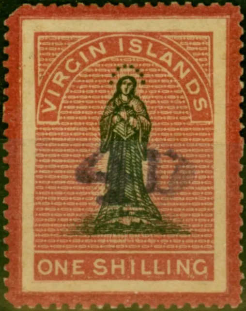 Virgos Îles 1888 4d by 1s black et; pink-carmine SG42 thin mm-variant 14
