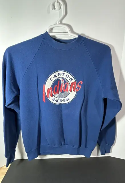 Vintage Jerzees Crewneck Sweatshirt Canton/Akron Indians Baseball Size Large