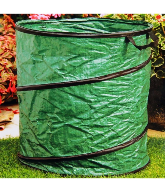 GroundMaster Sacchi Per Rifiuti Da Giardino Rotondi 400 Litri - In Polipropilene Intrecciato 150 G/m², Con Manici, Resistenti E Impermeabili - 5