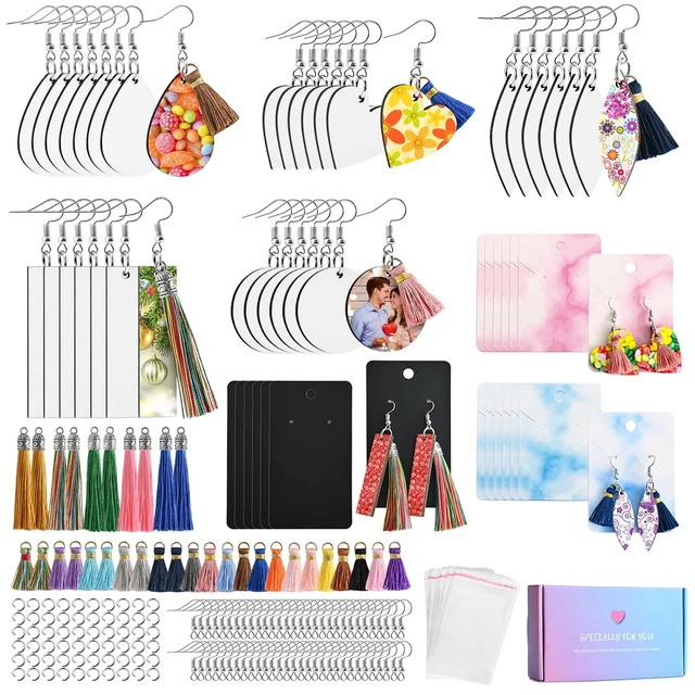 254pcs Sublimation Blanks Products, Sublimation Earring Blanks with Earring