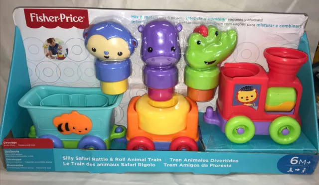 FISHER PRICE SILLY Safari Rattle And Roll Animal Train New Read