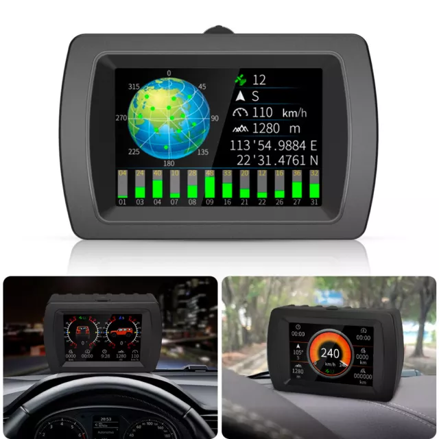 Auto KFZ Offroad GPS Neigungsmesser Neigungswinkel Balancer Höhenmesser MPH  KMH