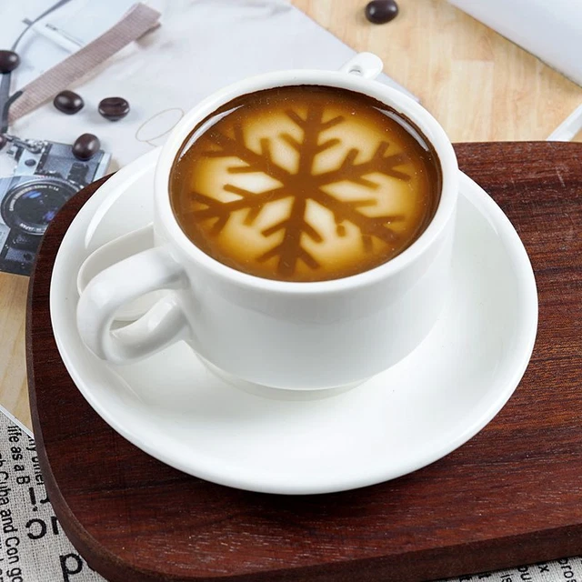 Food Sample Coffee Latte Art Cafe Snowflake