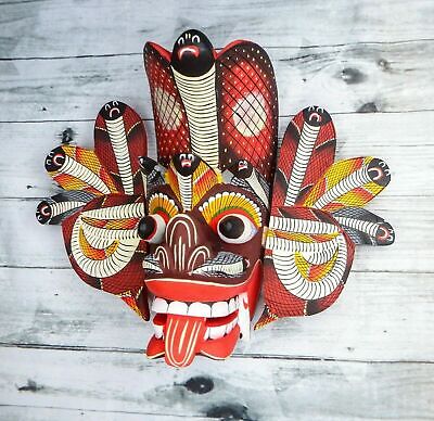 Wooden Mask Traditional Naga Raksha Wall Art for Decorate Home, Workshop, Rooms