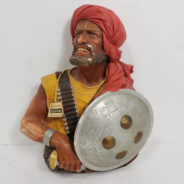 Vintage Bossons Chalkware Pathan Warrior 1967 RARE Wall Figure Made in England