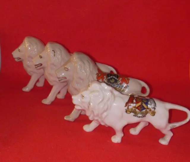Crested China LIONS Southampton , Grimsby , Frome , Bradford Crests