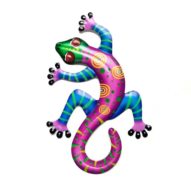 (4) Iron Gecko Wall Decor 21 8 X 14 X 0 8 Cm Garden Art Gecko Decor Per