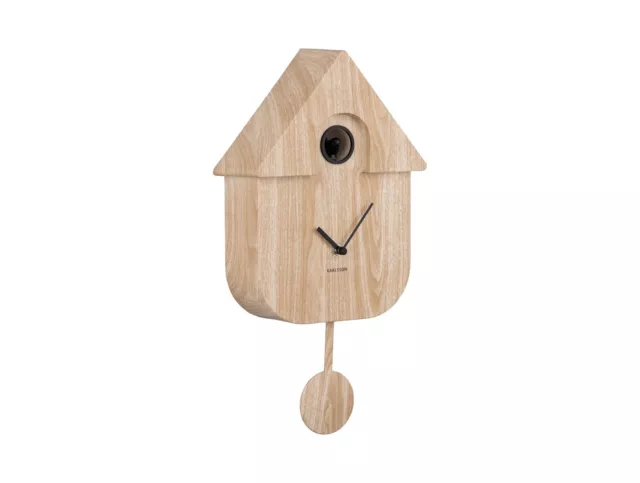 Karlsson Modern Cuckoo Wall Clock - Light Wood (KA5964WD)