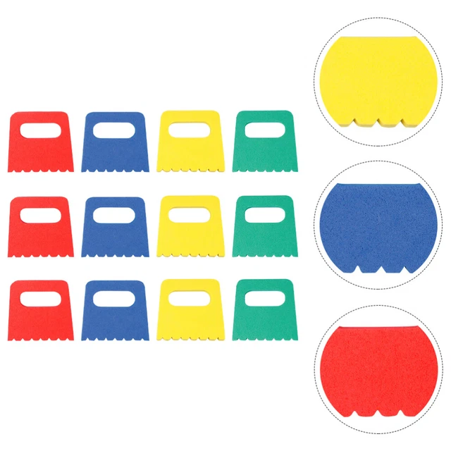 12 piezas raspador de color esponja cepillo artesanal para niños herramienta de dibujo para niños