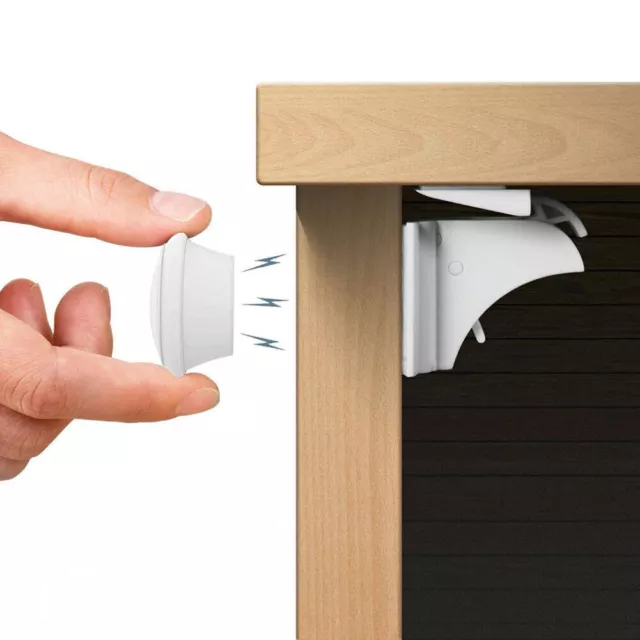 Invisible Magnetic Baby Child Pet Proof Cupboard Door Drawer Safety Lock Catch