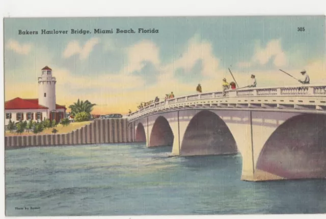 USA, Bakers Haulover Bridge, Miami Beach Florida Postkarte, B234