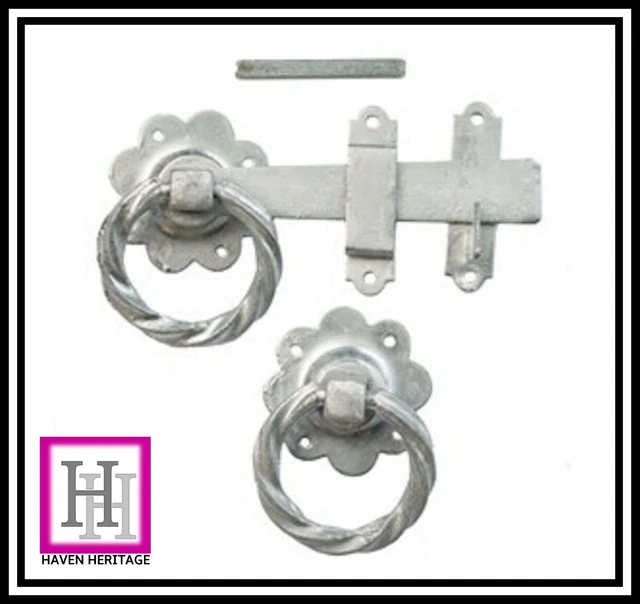 6" GALVANISED TWISTED RING Gate Latch HEAVY DUTY Garden Catch Lock D1
