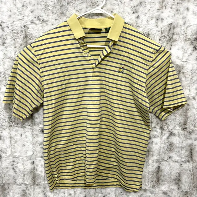 AMEN CORNER THE Master Polo Shirt Woven Yellow Striped Cotton Mens ...