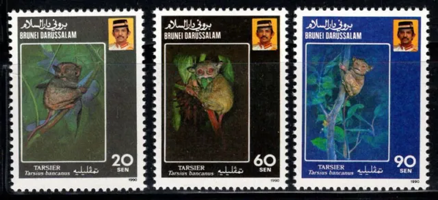 Brunei 1990 Mi. 421-23 Postfrisch 100% Tiere,Tarsier,20 S,60 S...