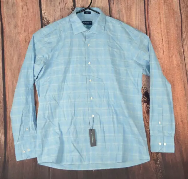 Peter Millar Shirt Mens Large Long Sleeve Button Up Plaid Flex Finish New