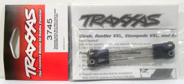 Traxxas RC 3745 59mm Turnbuckles Toe Link (2) Rustler Slash Stampede Bandit