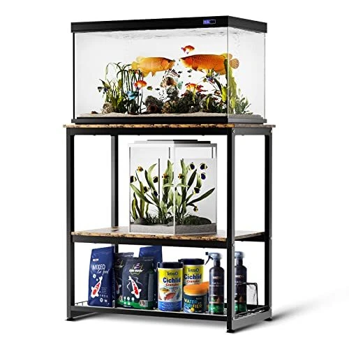 Fish Tank Stand,Aquarium Stand,Vintage Ironwood Aquarium Stand,Three Tier