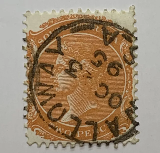 Early South Australia 2D Stamp With 1895 Walloway Son Cancel Qv