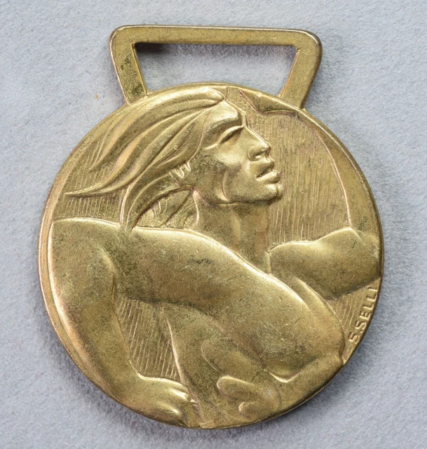 Médaille Sportive Argent Football Italie Début XXe Siècle