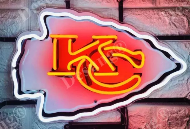 New Kansas City Chiefs Light Lamp Neon Sign 20" With HD Vivid Printing